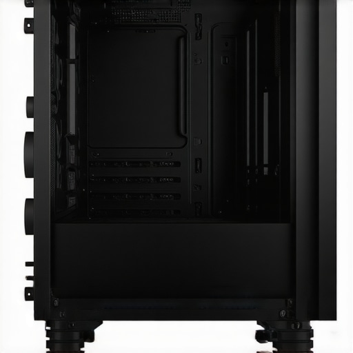 A detailed image of a high-end PC case showcasing optimized airflow pathways, intake and exhaust fans, and dust filters for superior thermal management.