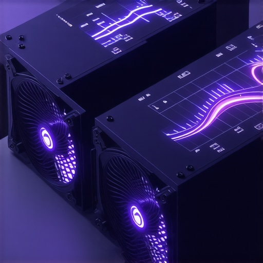 Futuristic computer cooling system with real-time fan control and thermal data visualization.