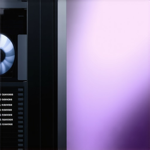 Futuristic gaming PC with dynamic fan management and thermal sensors