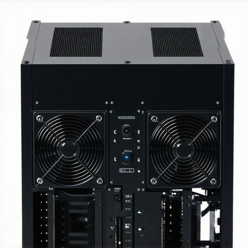 Image of a modern high-performance PC cooling setup with sensors and dynamic fans