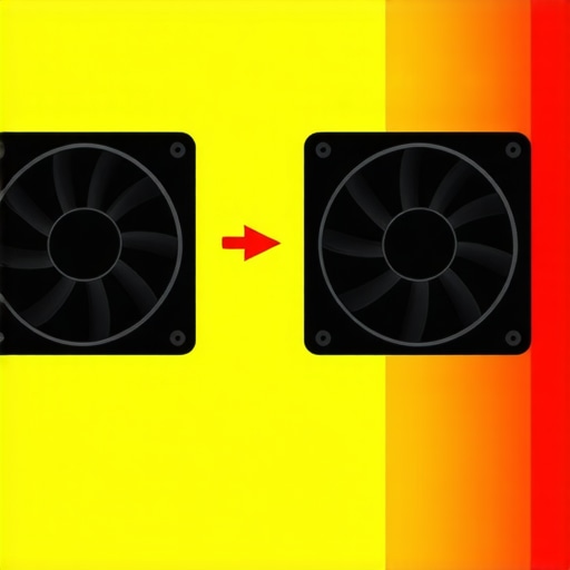 Visual diagram showing how PC fan speeds respond to temperature changes for optimal cooling