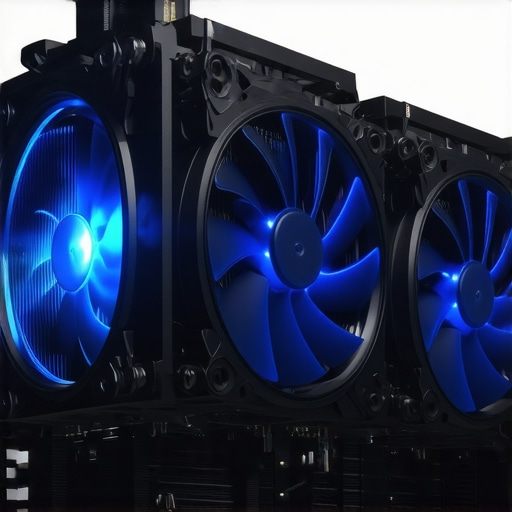 Detailed view of a high-performance gaming PC showcasing advanced fan profiles and thermal monitoring equipment