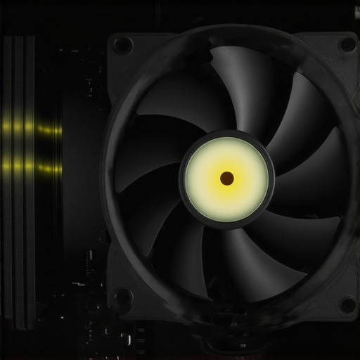 High-tech PC cooling setup with airflow and fan control analytics