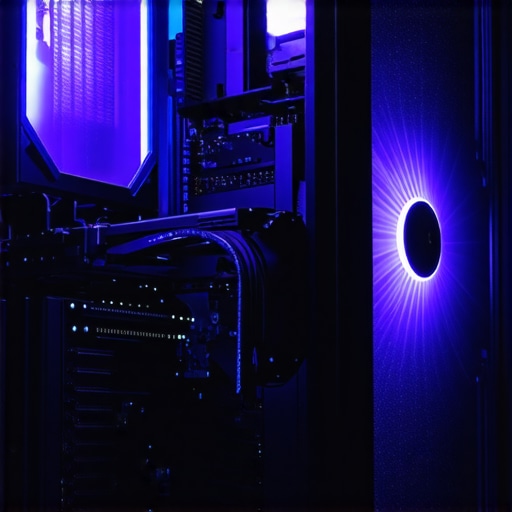 Futuristic PC cooling setup with adaptive fan controls and thermal sensors