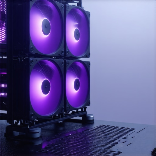 Futuristic PC cooling system with synchronized fans and thermal sensors