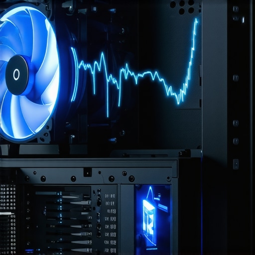 A detailed view of a gaming PC with custom fan profiles displayed on software interface.