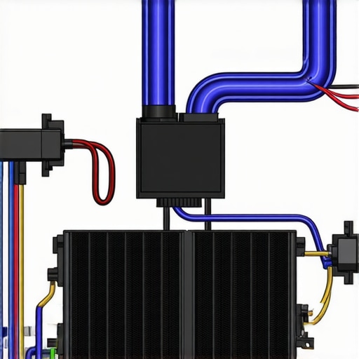Diagram illustrating optimal airflow and coolant flow in a high-performance PC liquid cooling system.