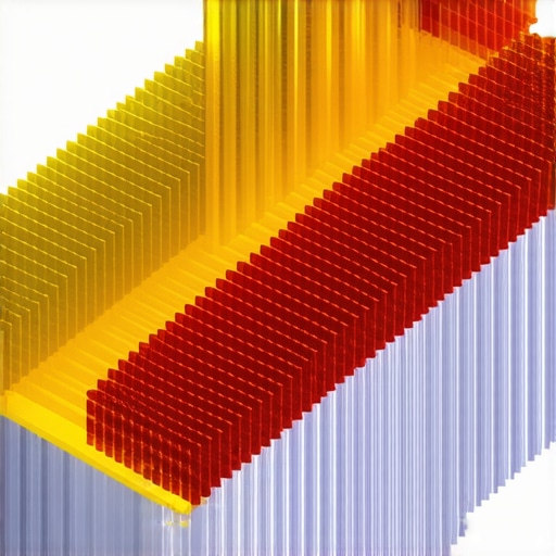 Close-up of innovative heatsink with microchannels and graphene layers for superior thermal management.