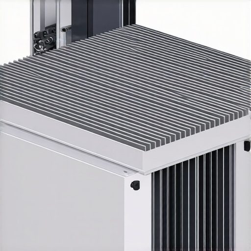 Close-up view of a futuristic nanomaterial-based microchannel heat sink used in high-performance PC cooling systems