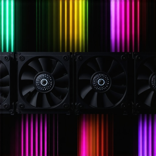 An intricate setup of high-performance PC cooling components including fans, thermal paste application, and modular radiators.