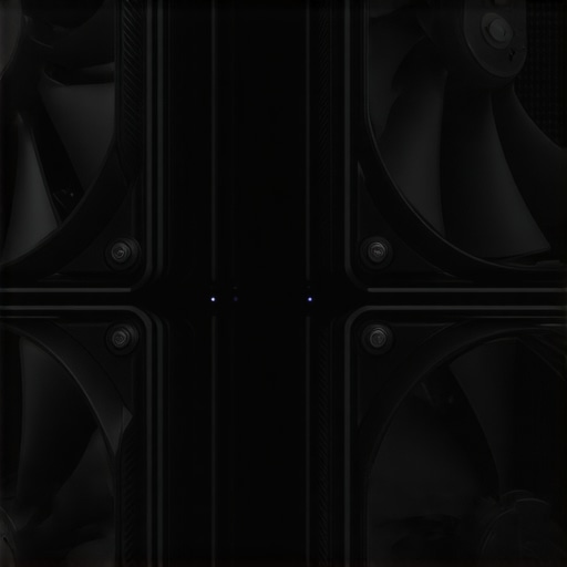 Close-up of a high-performance computer case fan with innovative aerodynamic blades and magnetic levitation motor