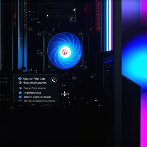 Display of PC cooling software with custom fan curve graph and thermal readings.