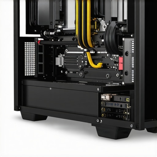 Illustration of innovative materials used in PC case thermals, including graphene coatings and phase-change elements