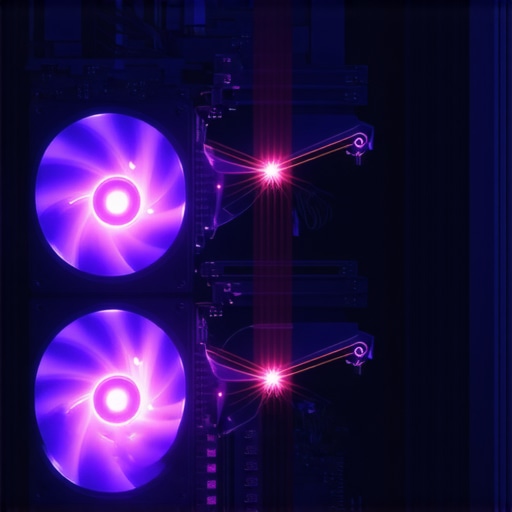 Visualization of airflow patterns inside a gaming PC case with CFD simulation highlighting airflow optimization and hotspot areas.