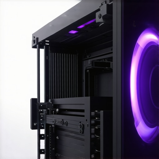 A sleek, modern PC cooling setup featuring nano-material coolants and digital sensors for optimal thermal management.