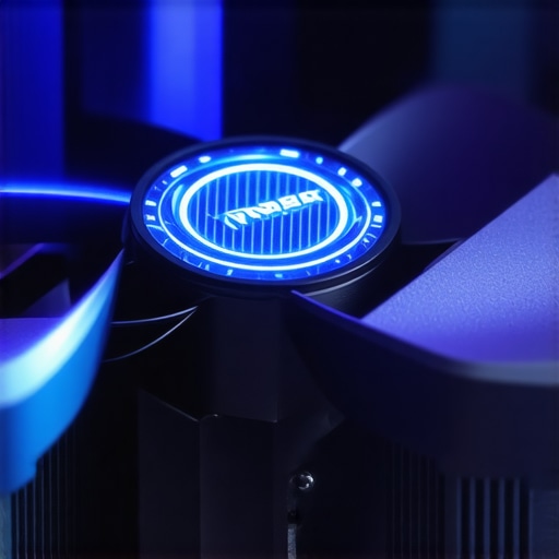 A highly engineered PC case fan with aerodynamic blades and variable pitch for optimized airflow