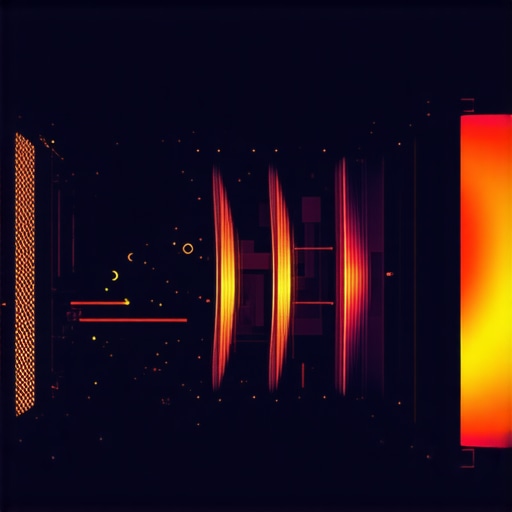 Infrared thermal image showing hotspots on PC hardware components.