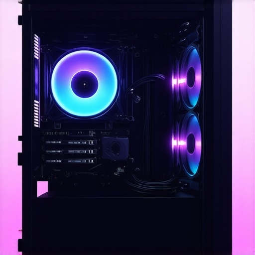 A high-performance gaming PC showcasing liquid coolers, case fans, and thermal sensors for optimal heat management