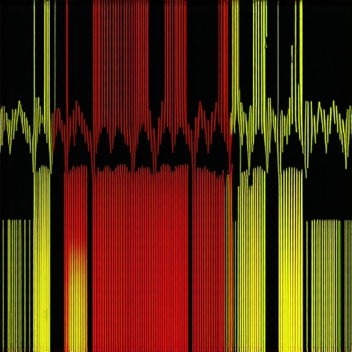 Close-up of oscilloscope display showing PWM waveforms controlling PC fans