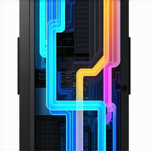 Diagram showing adaptive airflow and microfluidic cooling in a high-performance PC