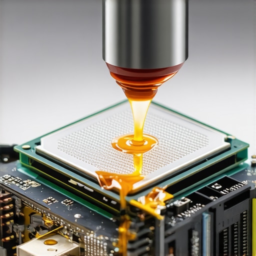 Professional application of liquid metal on a CPU for optimal thermal transfer