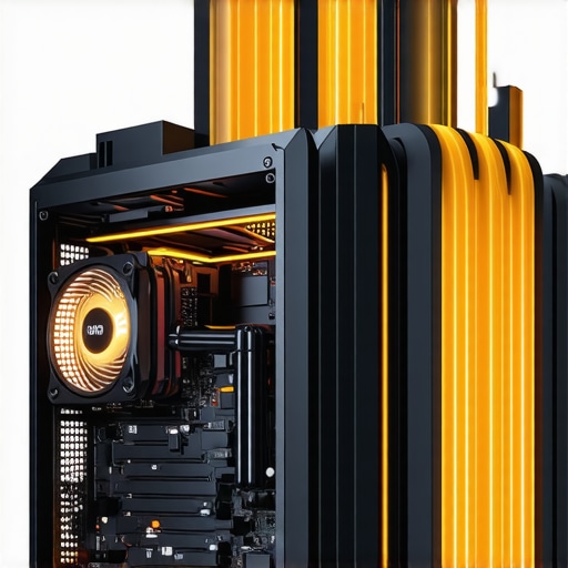 Futuristic PC case showcasing innovative cooling architecture with thermal pipes and airflow channels