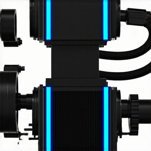 Close-up of a customizable liquid cooling pump with advanced control interfaces