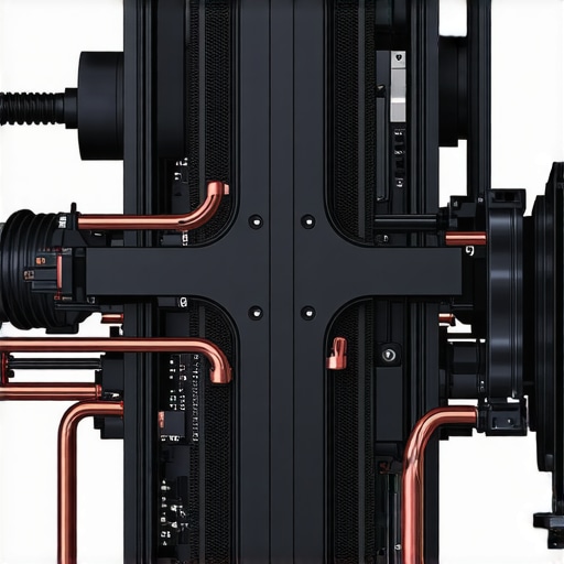 Expert-Level PC Cooling Setup with Sensors and Innovative Materials Close-up of a high-end custom PC cooling system showcasing sensors and advanced thermal interface materials.