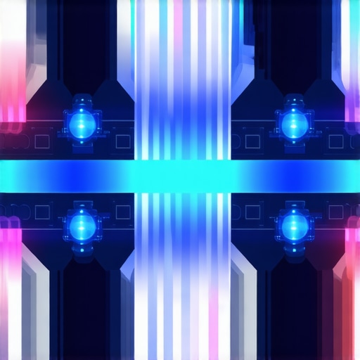 Detailed image of microscopic cooling channels embedded in a CPU with flowing coolant