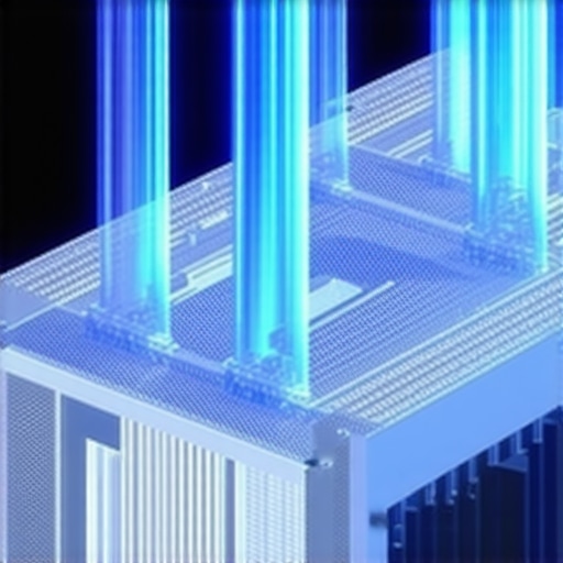 Illustration of a futuristic hybrid PC cooling system combining microfluidic channels, high-performance fans, and thermal interface materials.