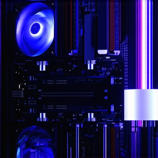 A detailed diagram of cutting-edge PC cooling components including liquid cooling loops, high static pressure fans, and thermal sensors.