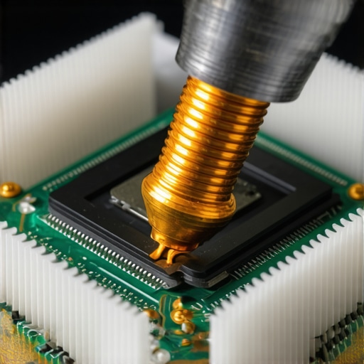 Expert applying thermal paste to a CPU with specialized tools for optimal heat transfer.