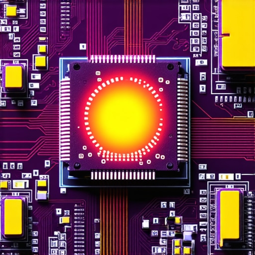 A detailed illustration of quantum sensors embedded in a PC motherboard for advanced thermal diagnostics.