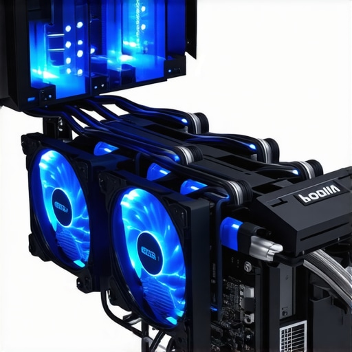 Smart Cooling System in a Modern Gaming PC Illustration of an advanced intelligent cooling system with sensors and dynamic components