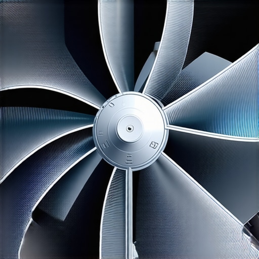 Advanced Fan Blade Geometry for Optimized Airflow Cross-sectional diagram of high-pressure PC fan blades showcasing aerodynamic design features for enhanced cooling performance.