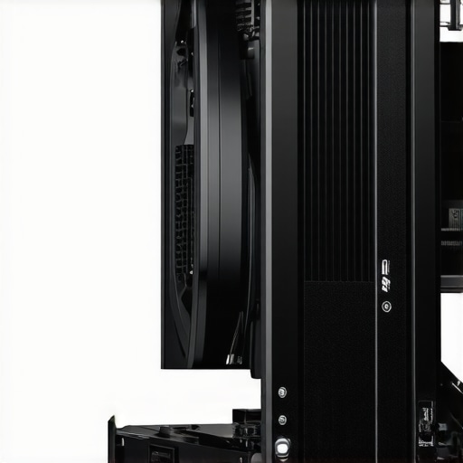 Advanced PC Cooling Components A detailed image of a custom PC cooling system highlighting micro-fin radiator and vibration damping mounts