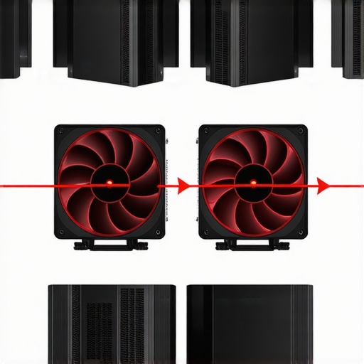 Illustrative diagram showing different fan mounting angles and their effects on airflow and vibration.