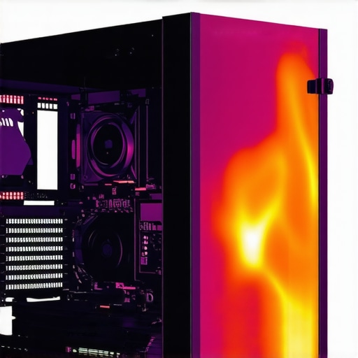 Infrared thermal image displaying hotspots and airflow in a gaming PC